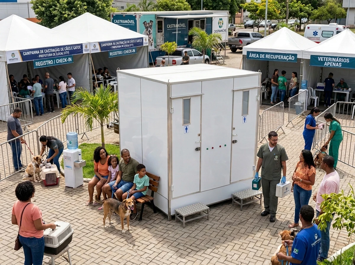 Banheiro para Campanha de Castração de Animais