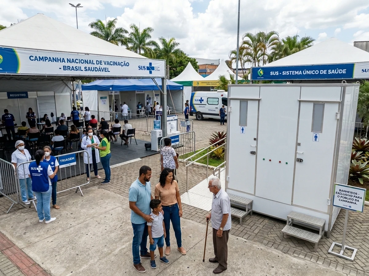 Banheiro para Campanha de Vacinação Itinerante