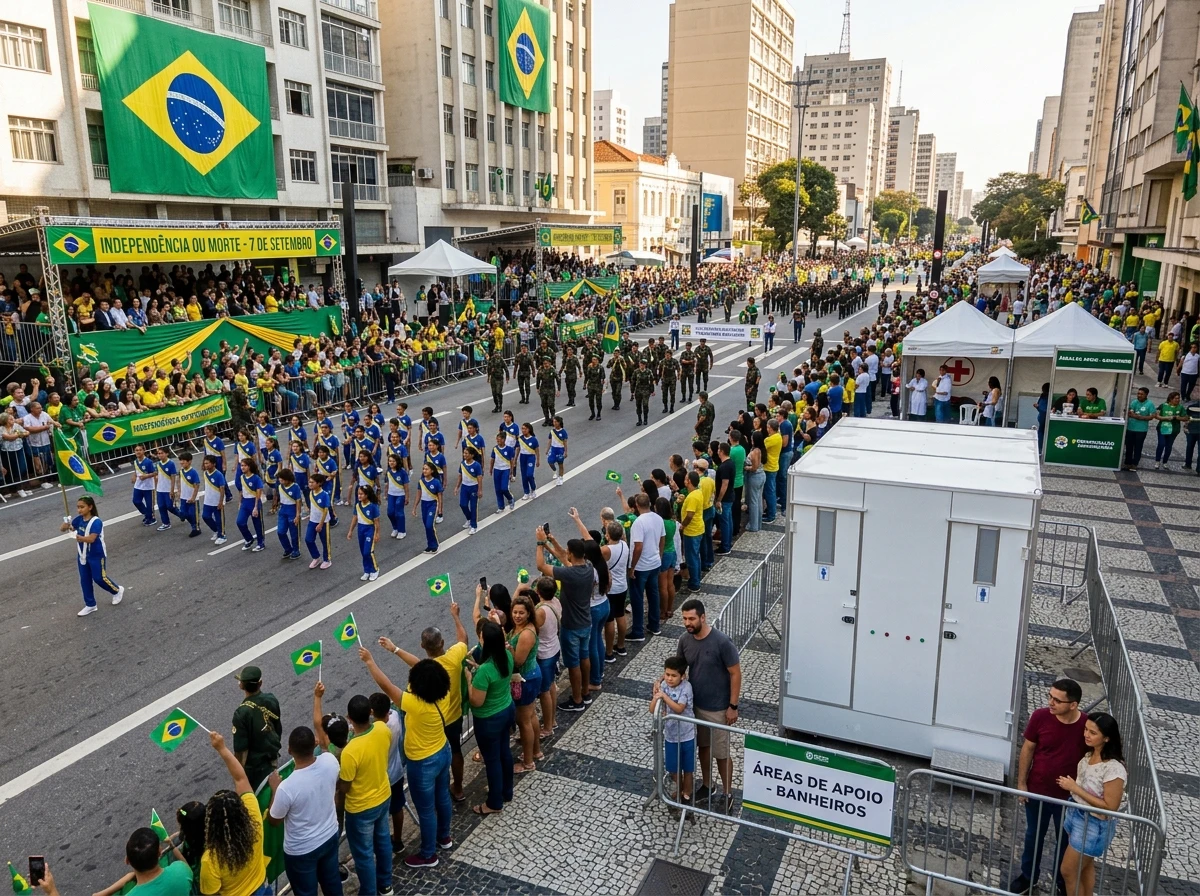 Banheiro para Desfile Cívico com Palanque Oficial