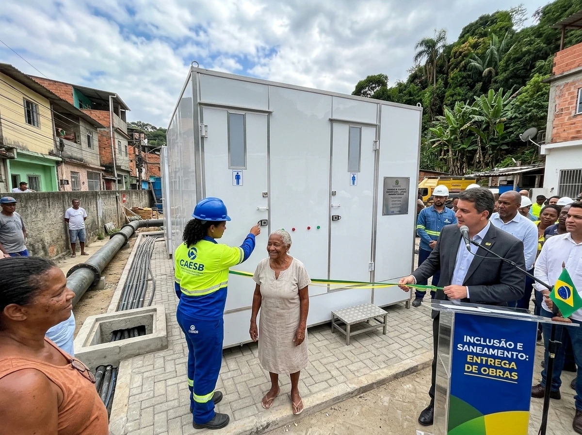 Banheiro para Entrega de Obras de Saneamento e Infraestrutura