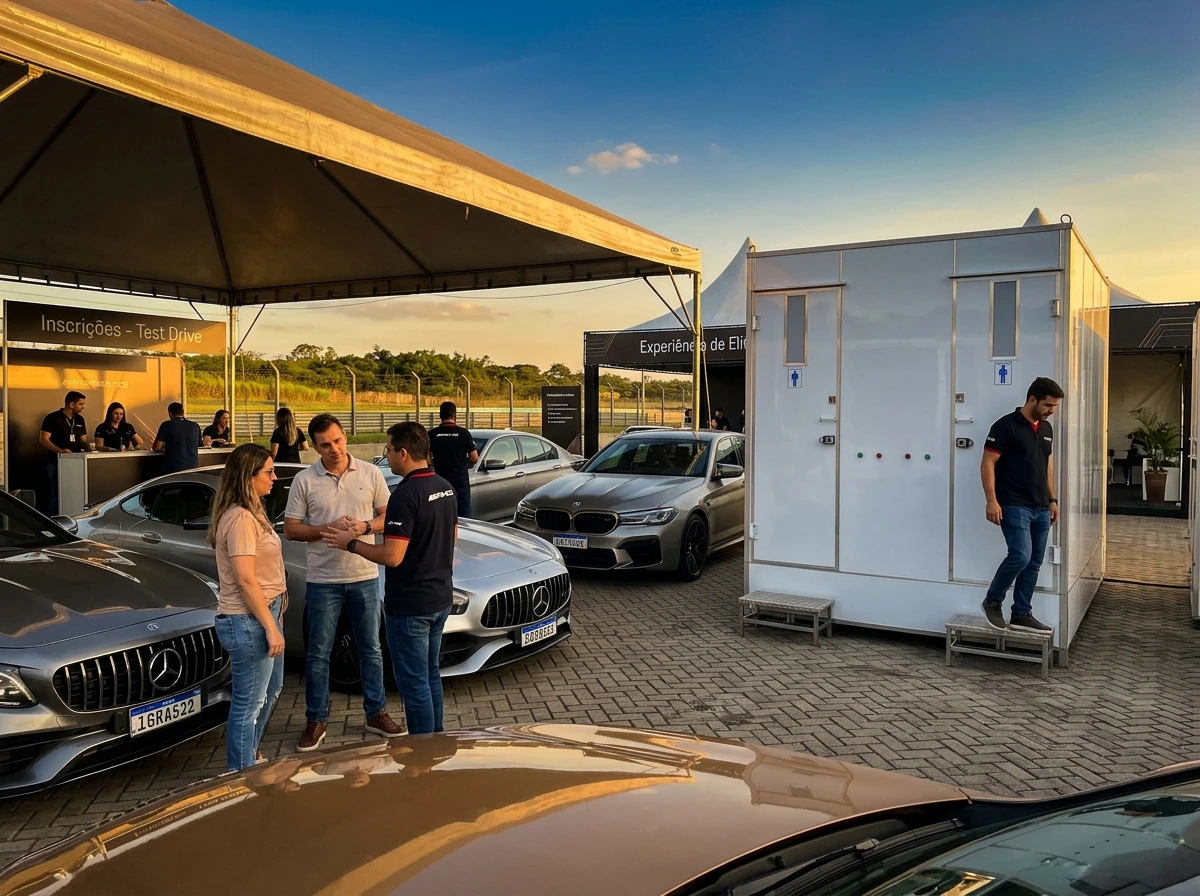 Banheiro para Evento de Test-Drive de Veículos Premium