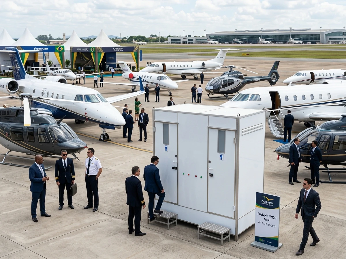 Banheiro para Feira de Aviação Executiva