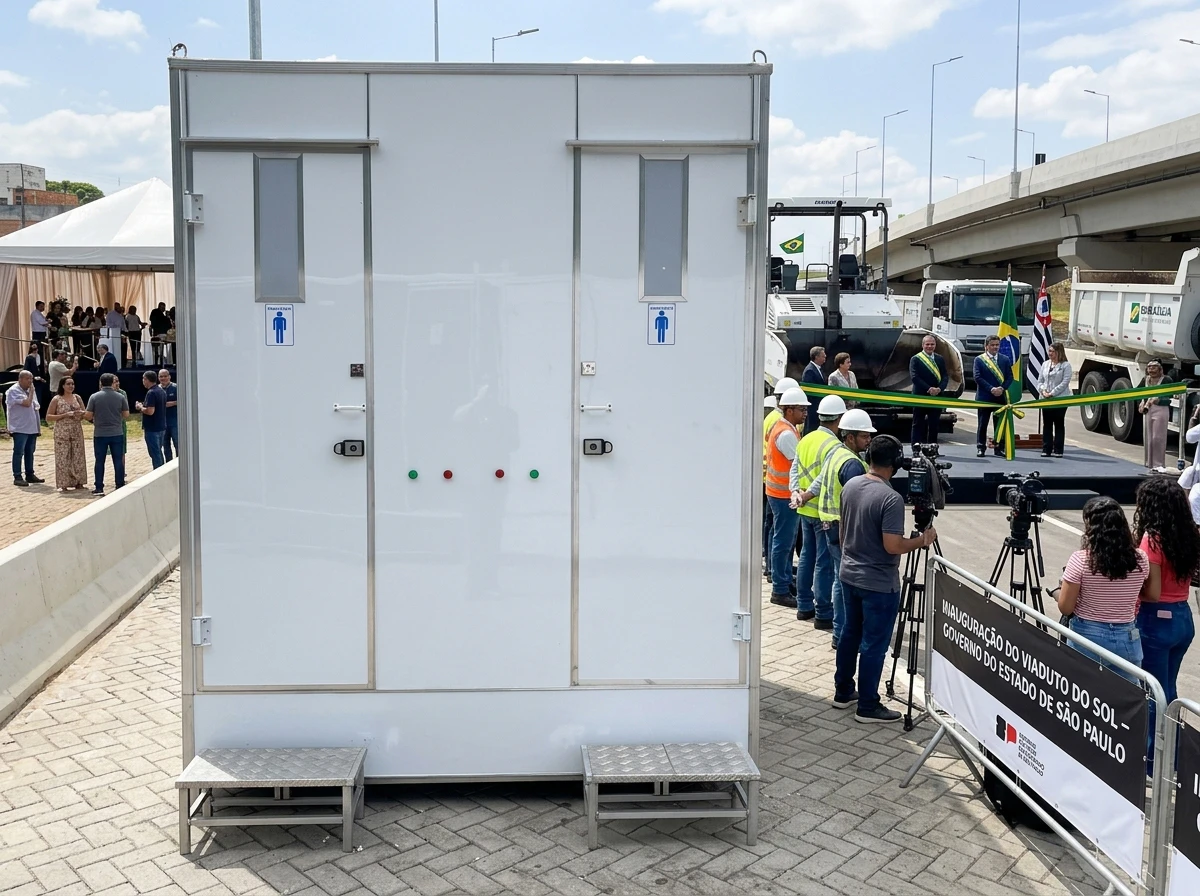 Banheiro para Inauguração de Ponte, Viaduto ou Rodovia