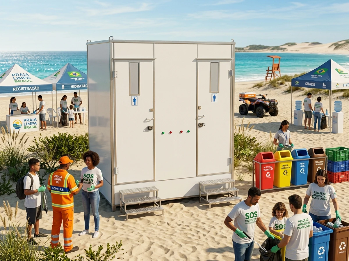 Banheiro para Operação de Limpeza de Praias